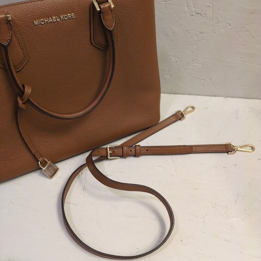 Michael Kors Adele Large Brown Leather Satchel Re… - image 8